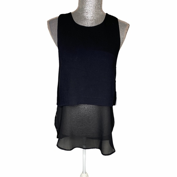 NWT!!  ASTR The Label Popover Layer Sleeveless Semi Sheer Blouse XS - Picture 1 of 4